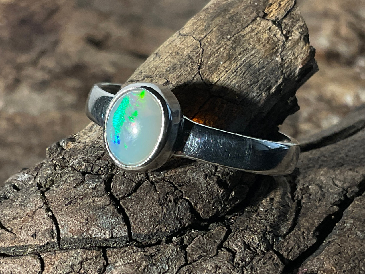 Natural Australian Coober Pedy Opal Ring 13.60 Carat